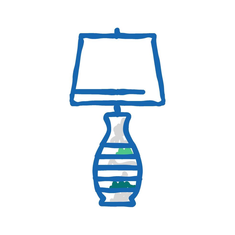 room table lamp icon doodle illustration vector