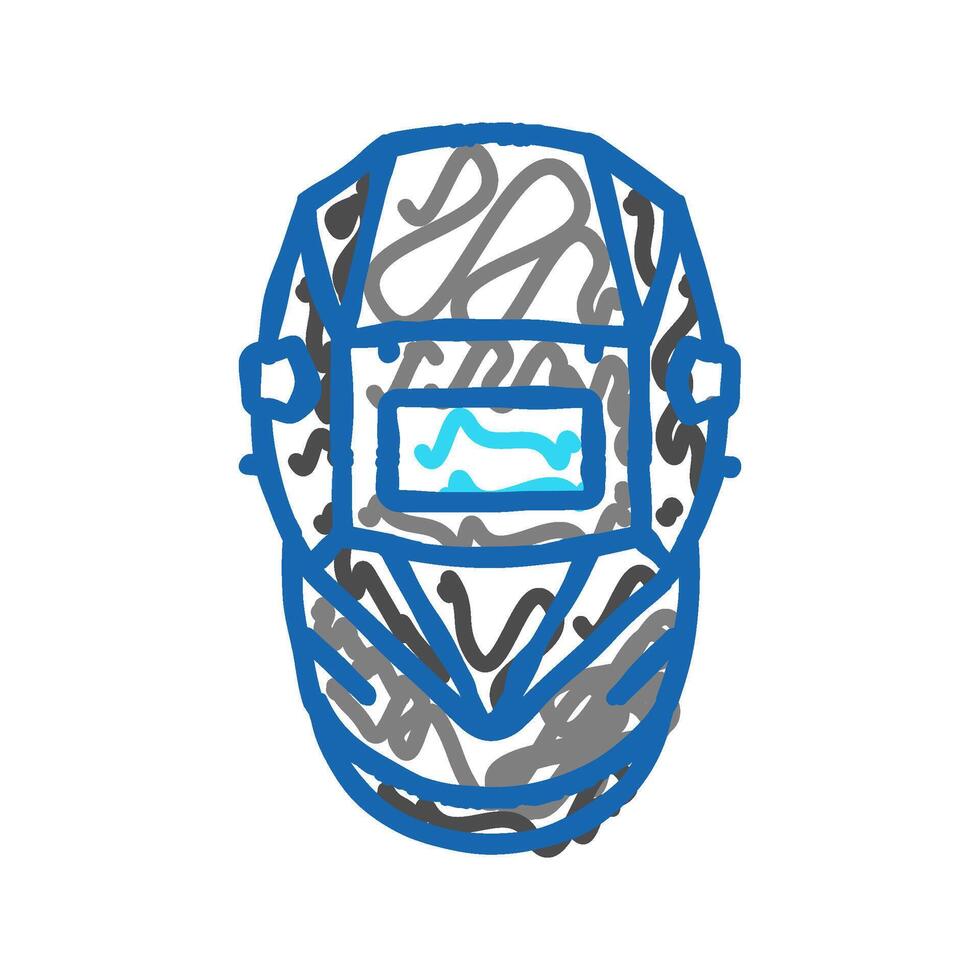 welding helmet ppe protective equipment icon doodle illustration vector