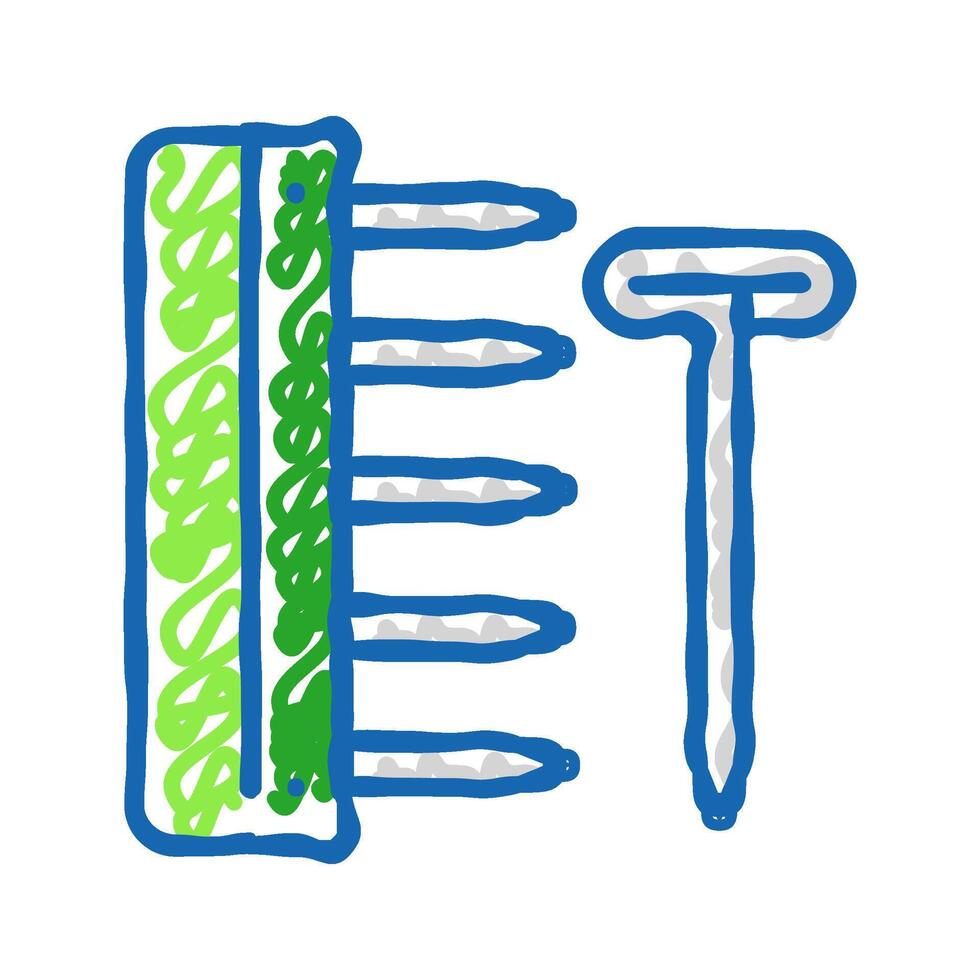 blocking pins knitting wool icon doodle illustration vector