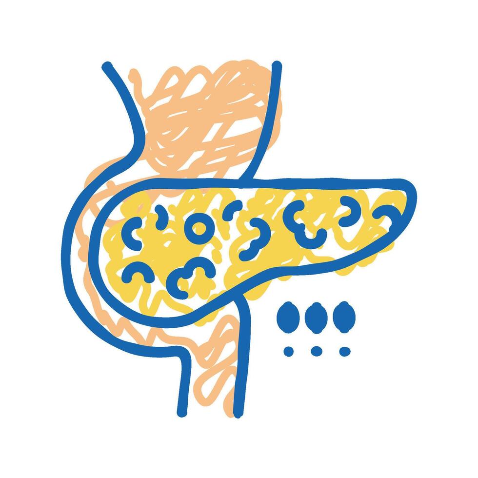 fatty liver icon doodle illustration vector