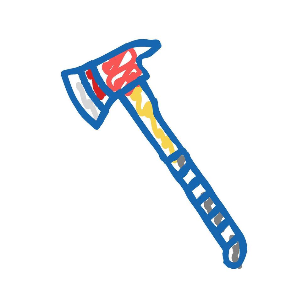 axe tool icon doodle illustration vector