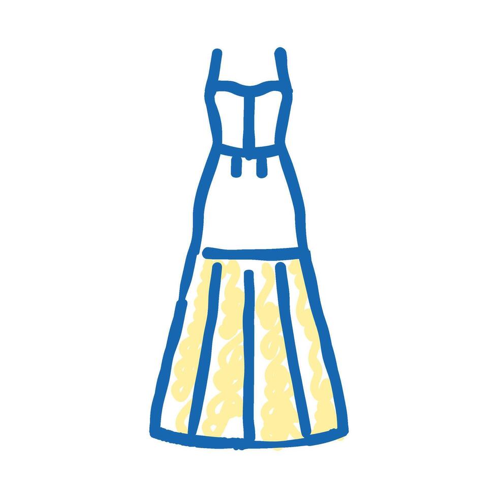 spaghetti strap bride dress icon doodle illustration vector