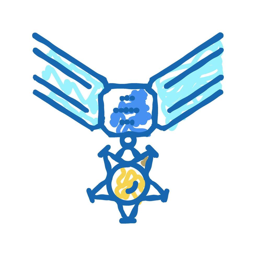 honor medal icon doodle illustration vector