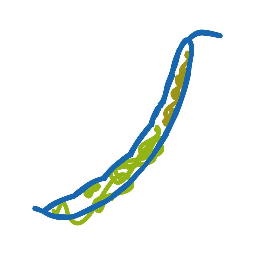 green bean pod icon doodle illustration vector