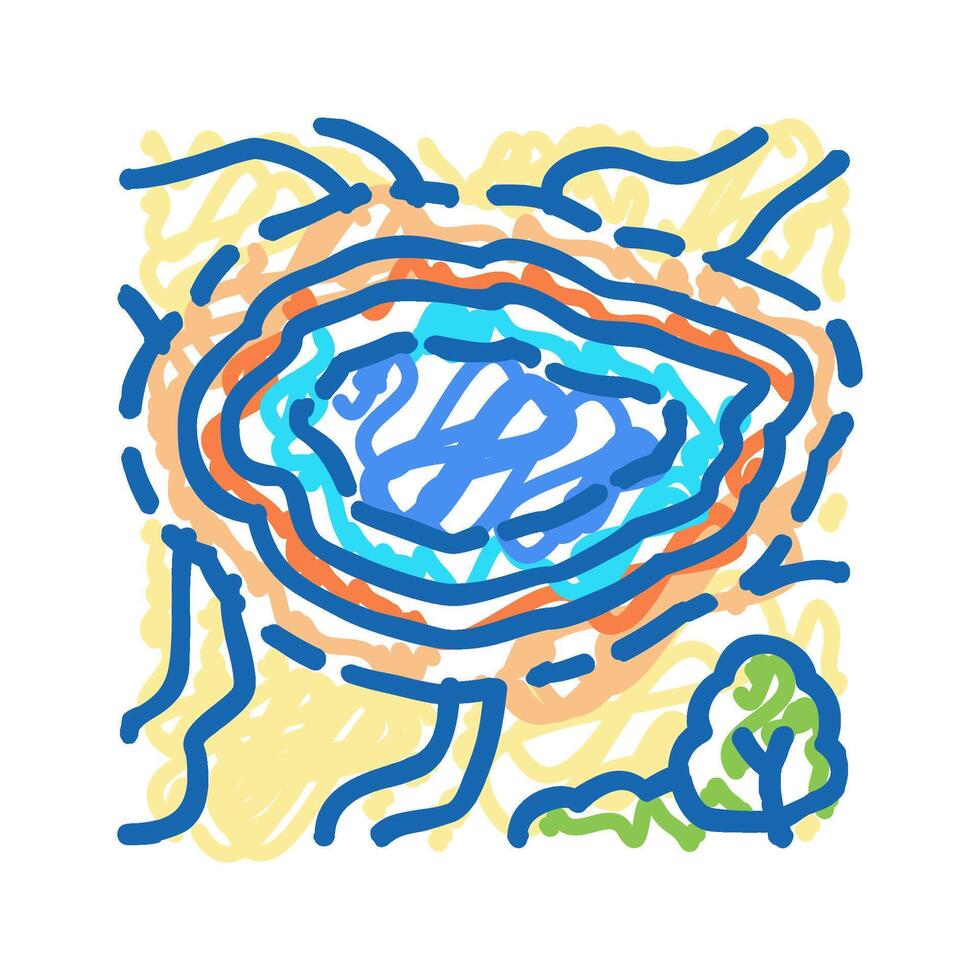 yellowstone national park icon doodle illustration vector