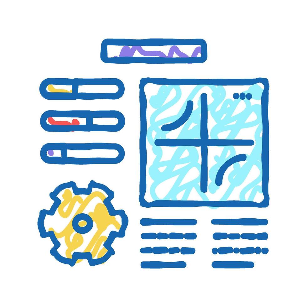 planning work process icon doodle illustration vector