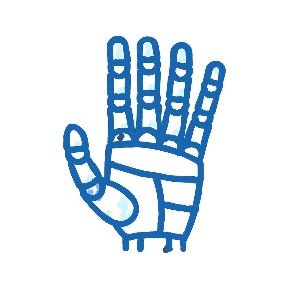 palm robot hand gesture icon doodle illustration vector