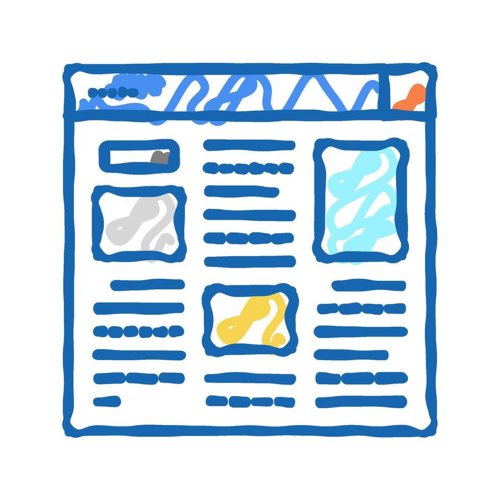 article web information icon doodle illustration vector