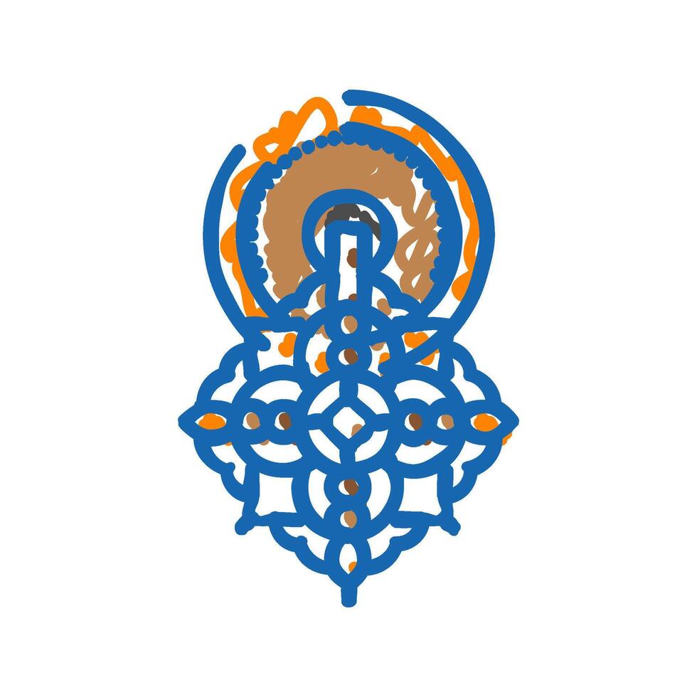 islamic door knocker icon doodle illustration vector