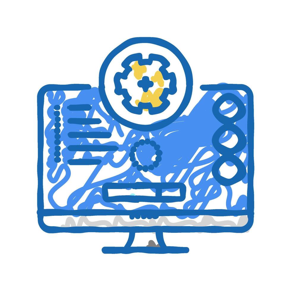 software updates repair computer icon doodle illustration vector