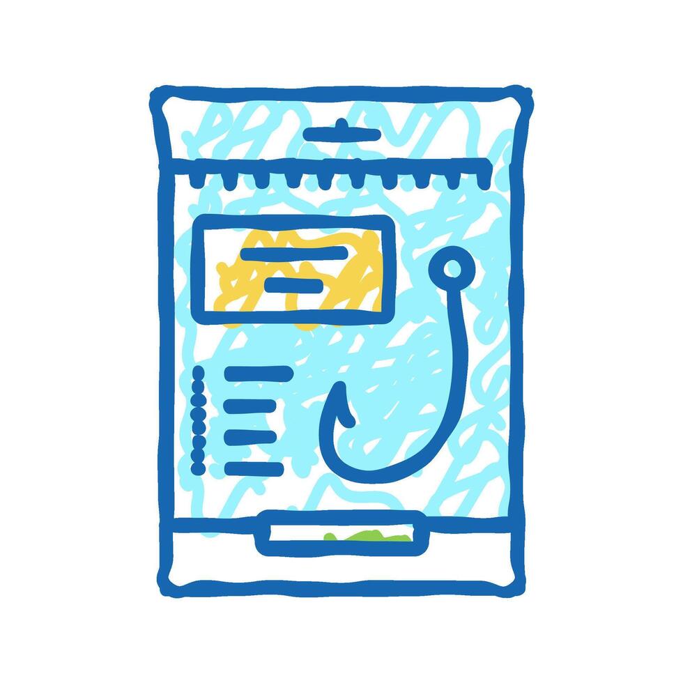 hook for spinning icon doodle illustration vector