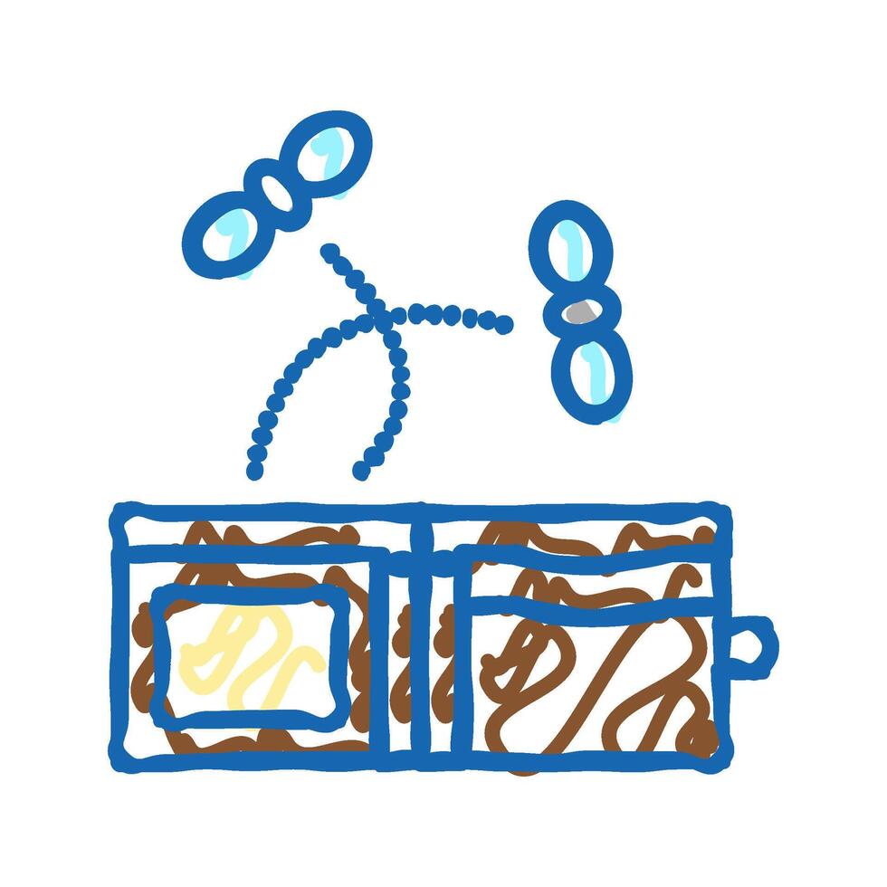 empty wallet icon doodle illustration vector