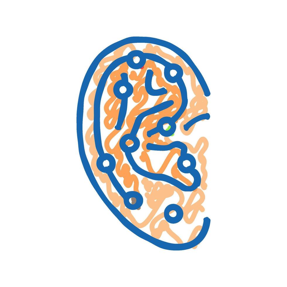 ear points acupuncture icon doodle illustration vector