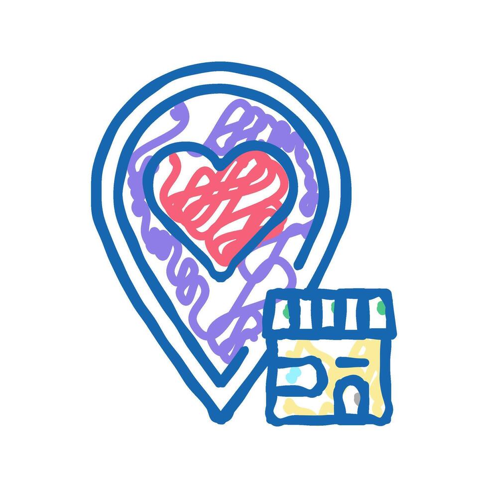 local business icon doodle illustration vector