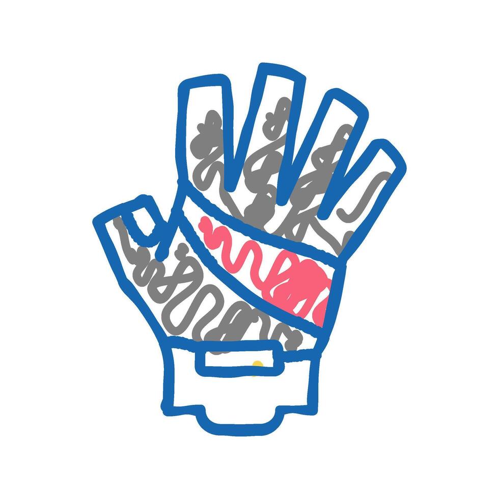 gloves cyclist accessory icon doodle illustration vector