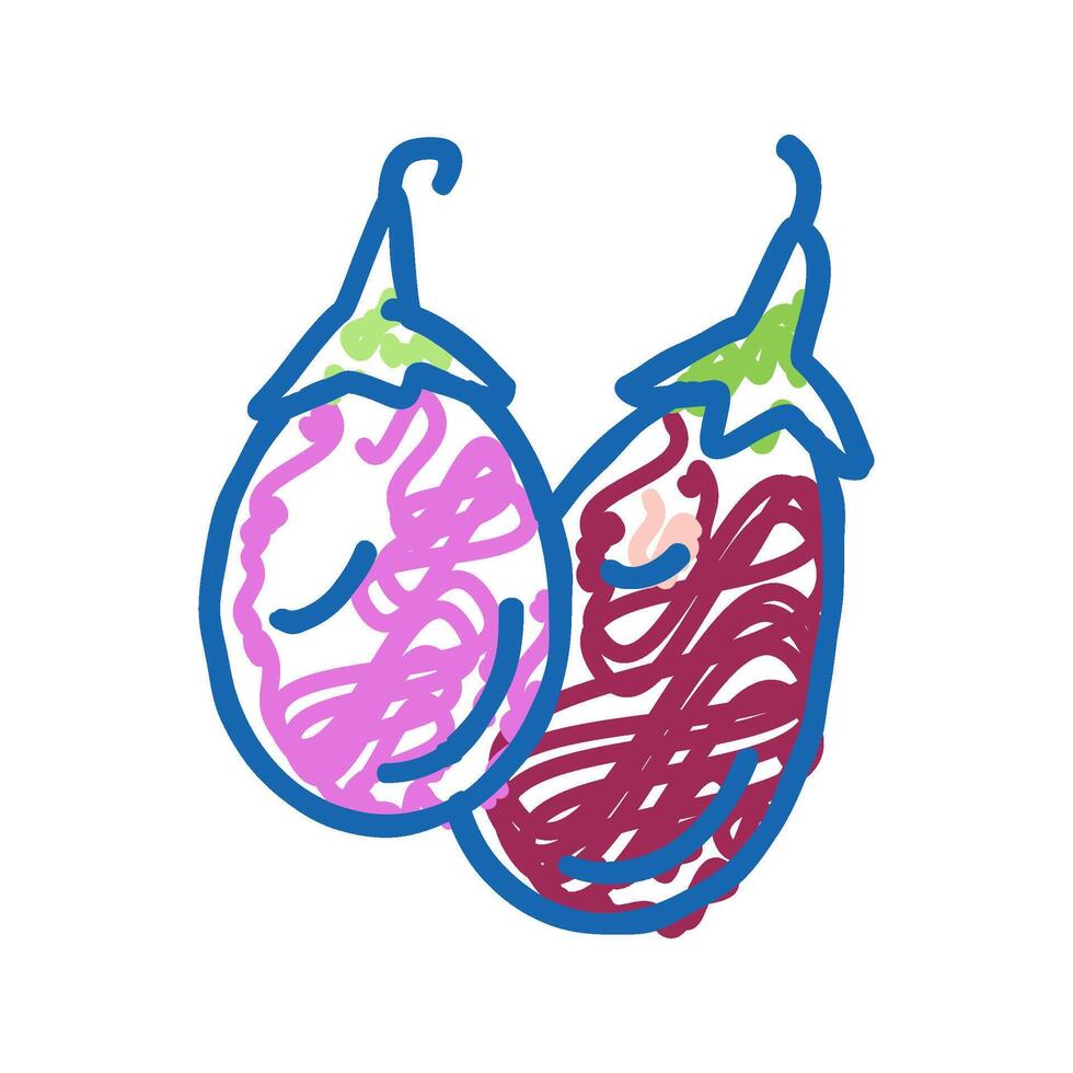 indian eggplant icon doodle illustration vector