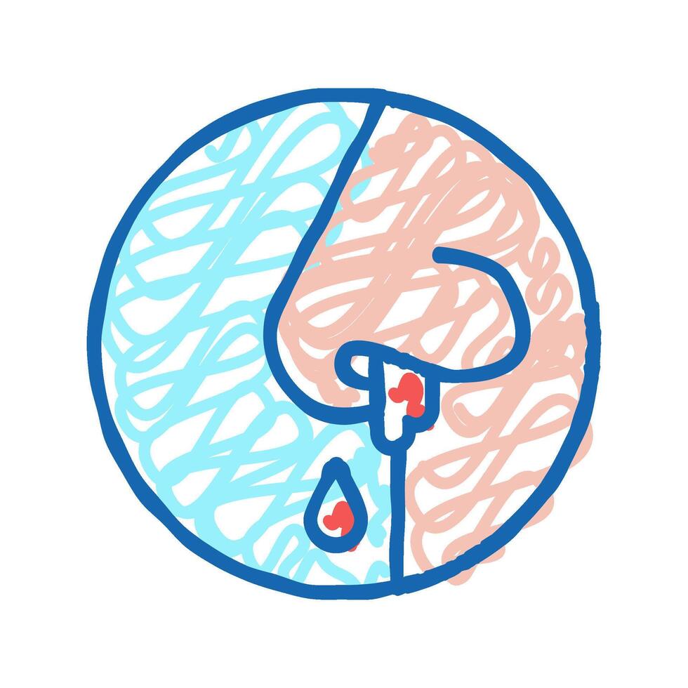 nose bleeding disease icon doodle illustration vector