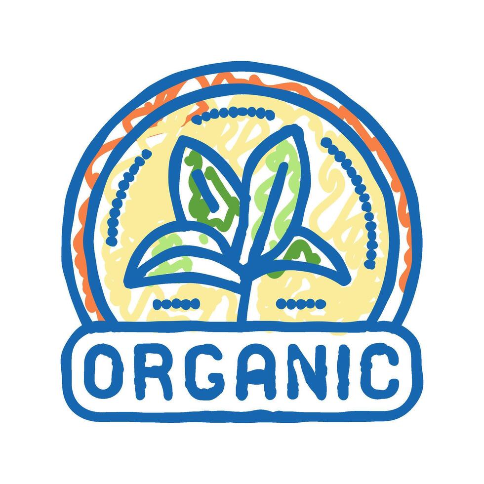 organic leaf icon doodle illustration vector