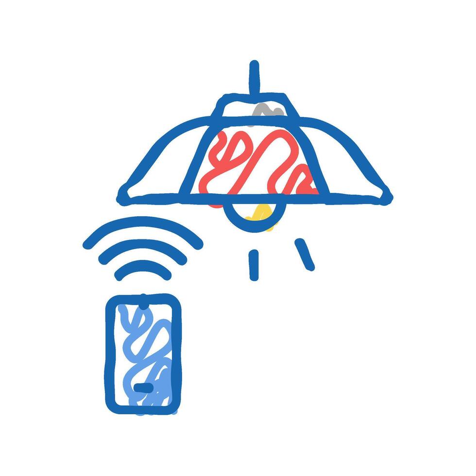 lighting lamp remote control icon doodle illustration vector