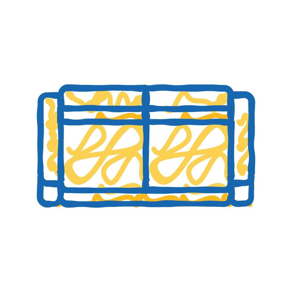 sofa two sections top view icon doodle illustration vector