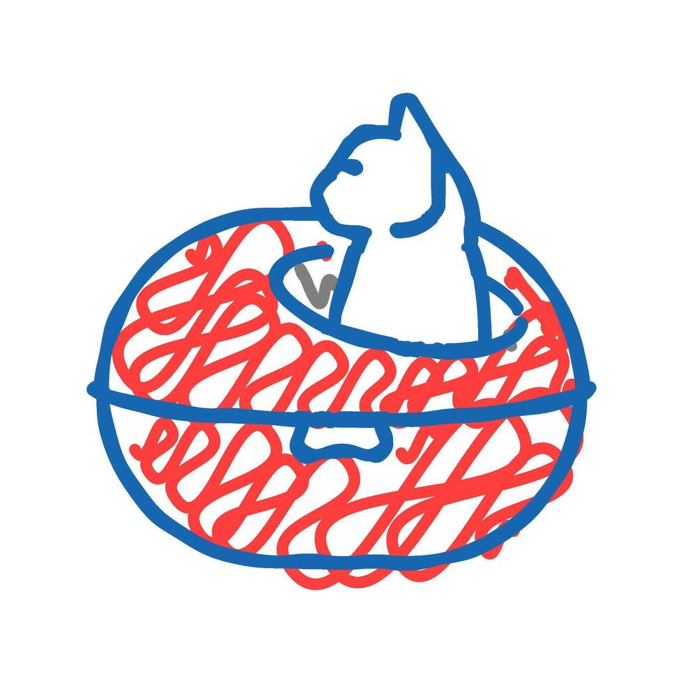 nest cat breeding icon doodle illustration vector
