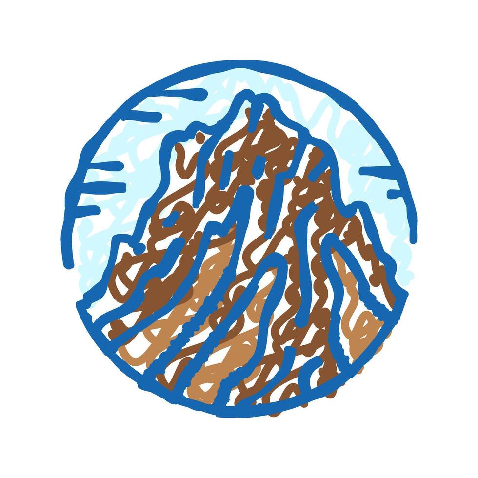 peak mountain landscape icon doodle illustration vector