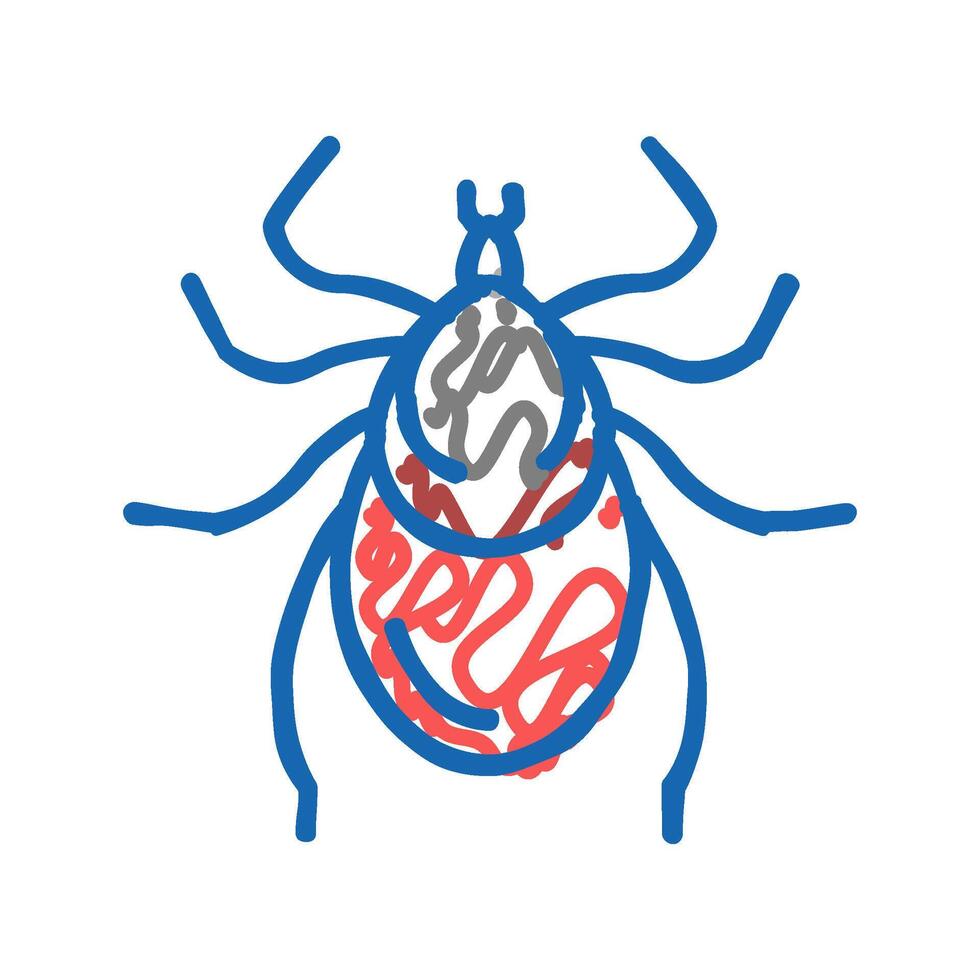 tick insect icon doodle illustration vector