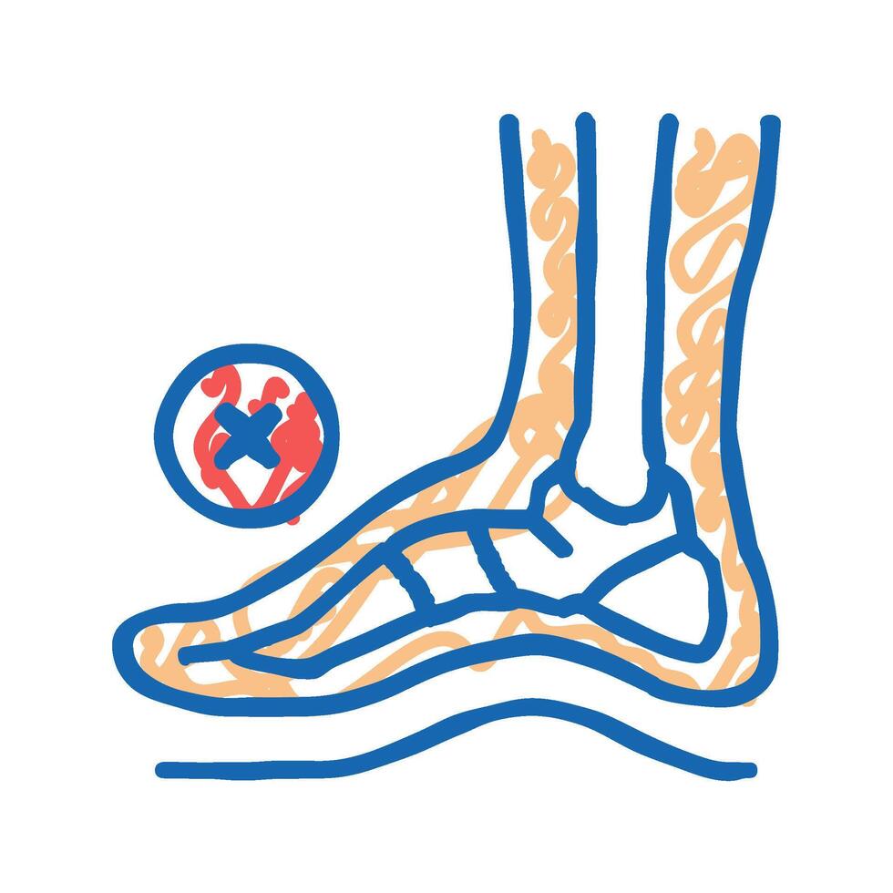 bone postural deformity feet icon doodle illustration vector