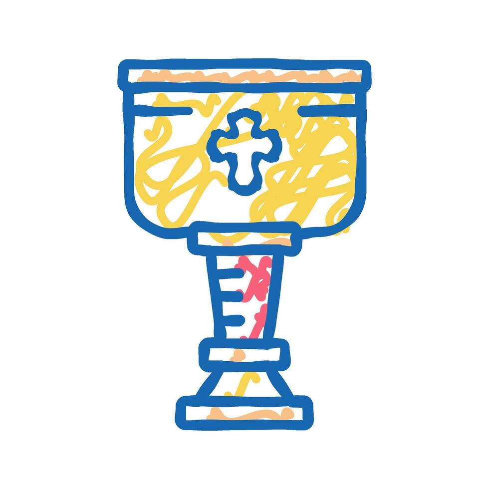 wine christianity cup icon doodle illustration vector