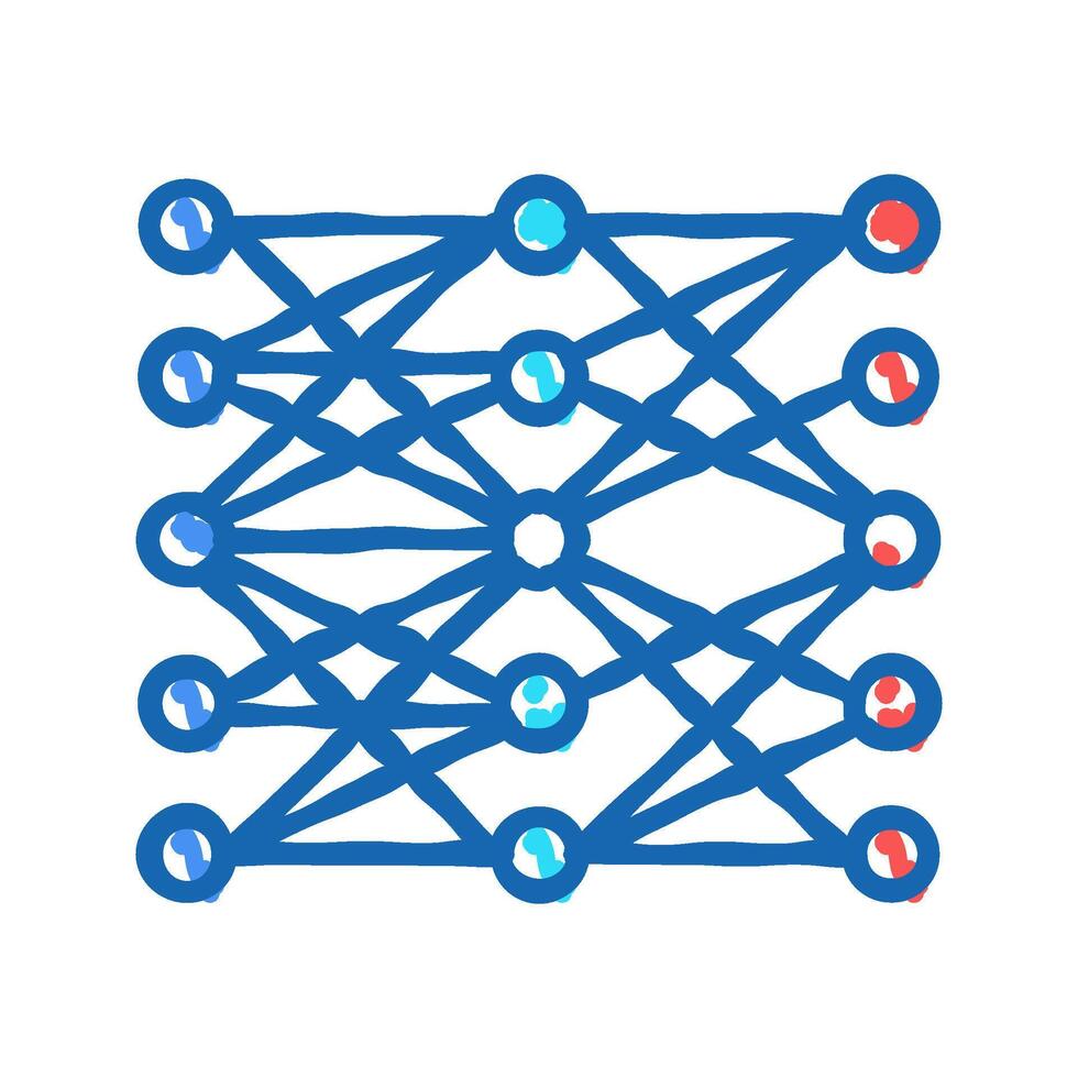 multilayer neural network icon doodle illustration vector
