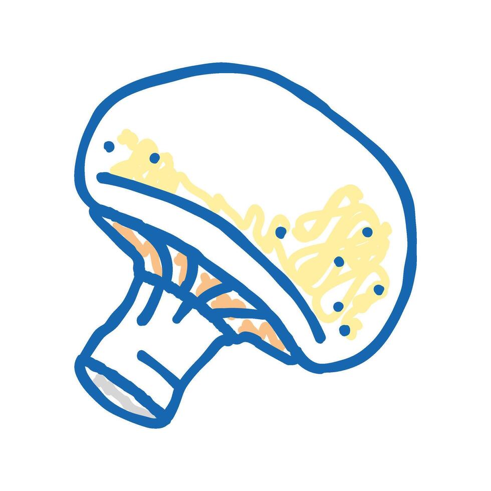 champignon mushroom icon doodle illustration vector