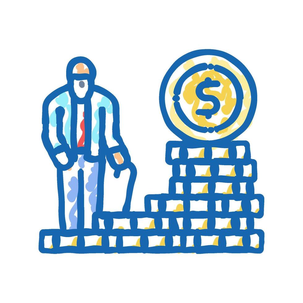 retirement planning financial advisor icon doodle illustration vector