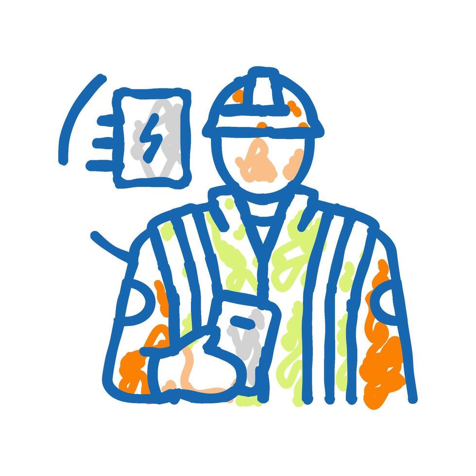 electronics installers repairers icon doodle illustration vector