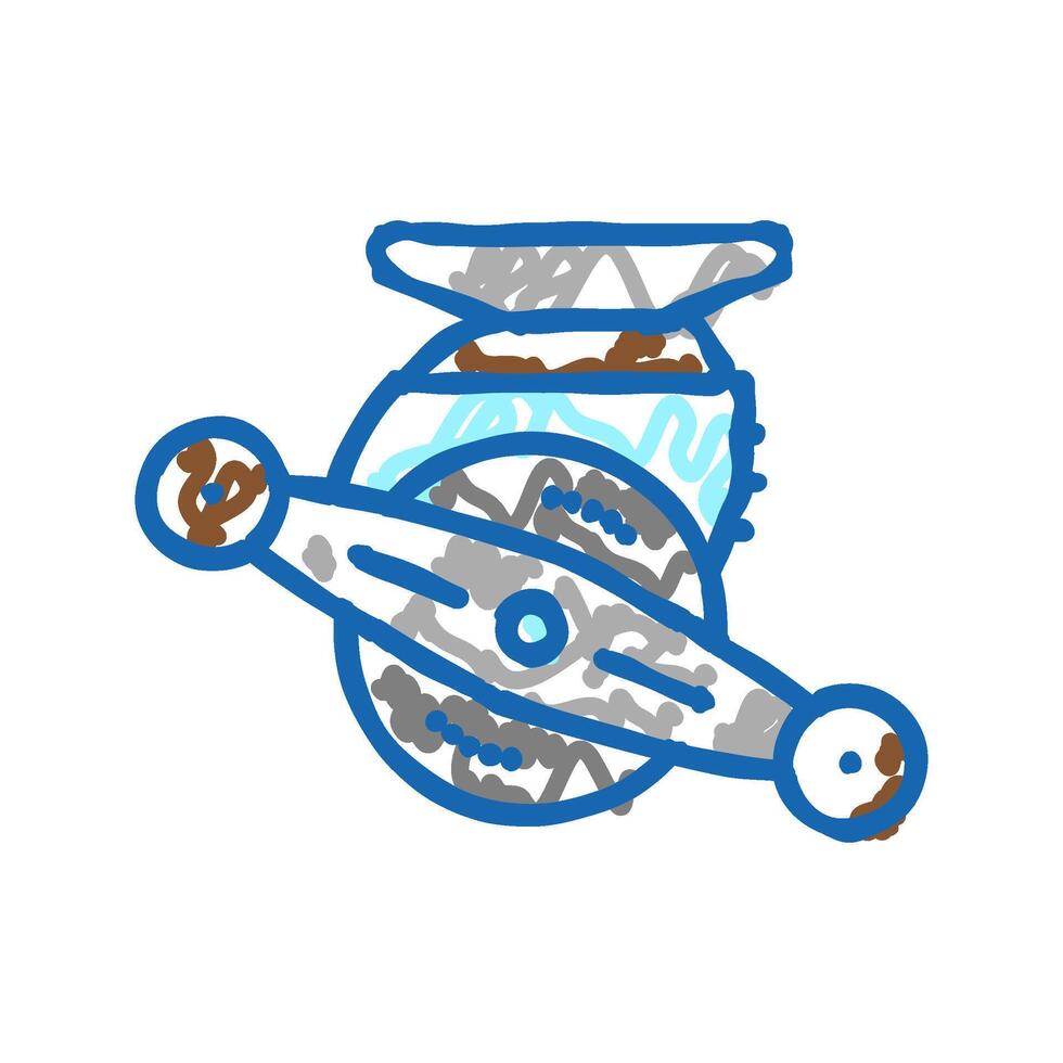 bait cast reel icon doodle illustration vector