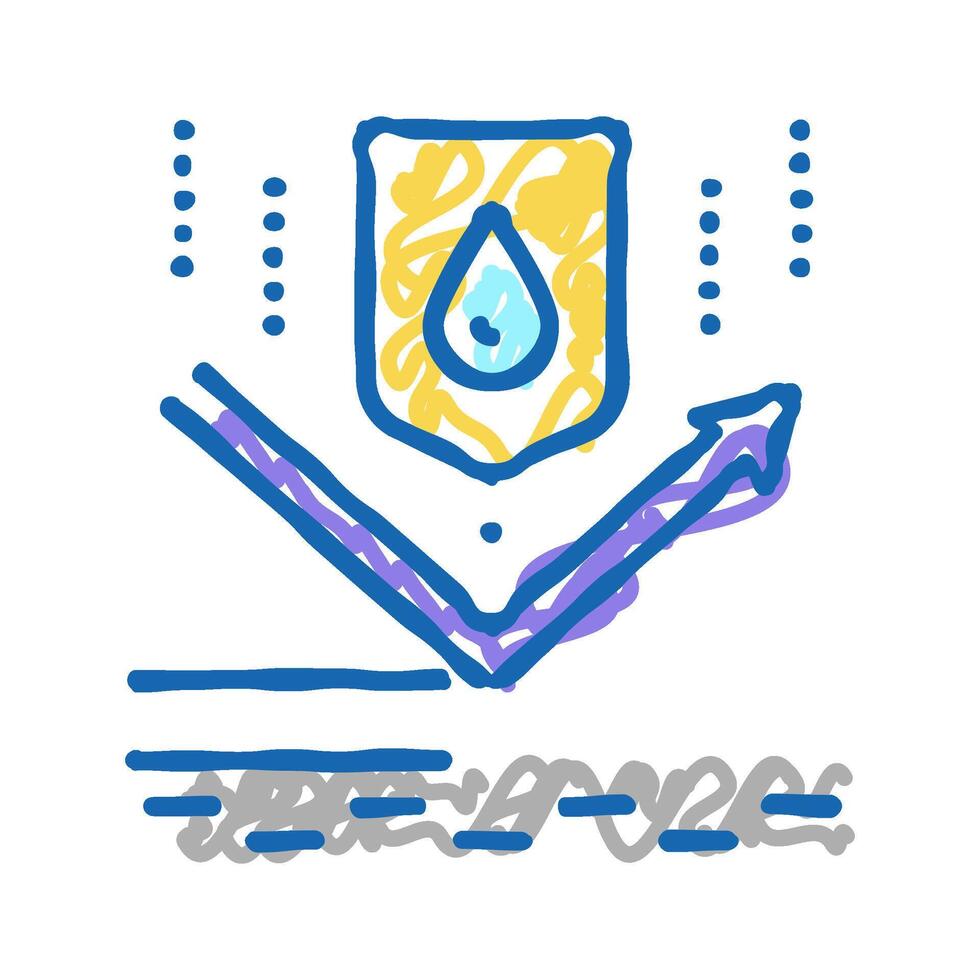 waterproof protect layer icon doodle illustration vector