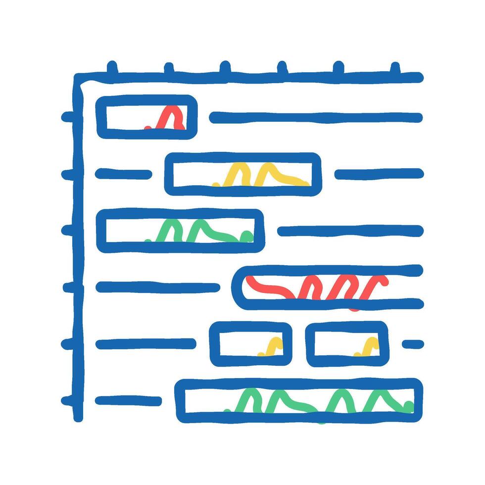 gantt chart icon doodle illustration vector