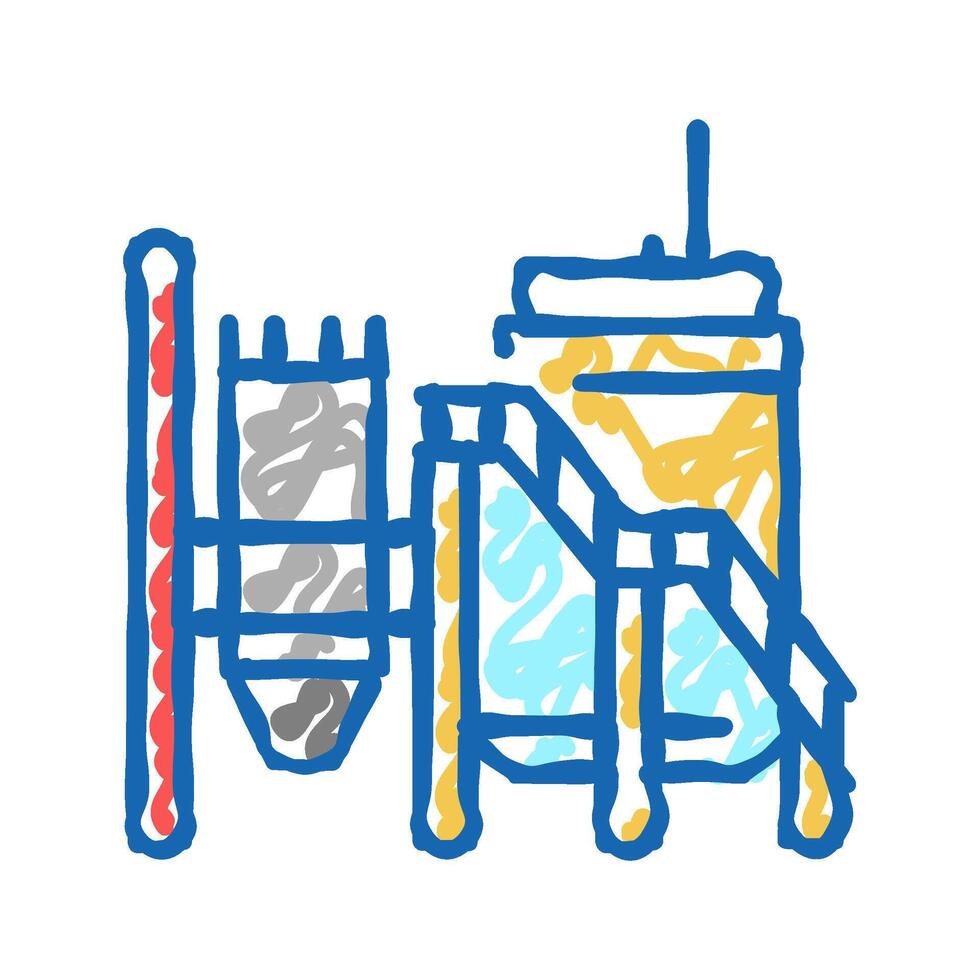 mineral processing plant icon doodle illustration vector