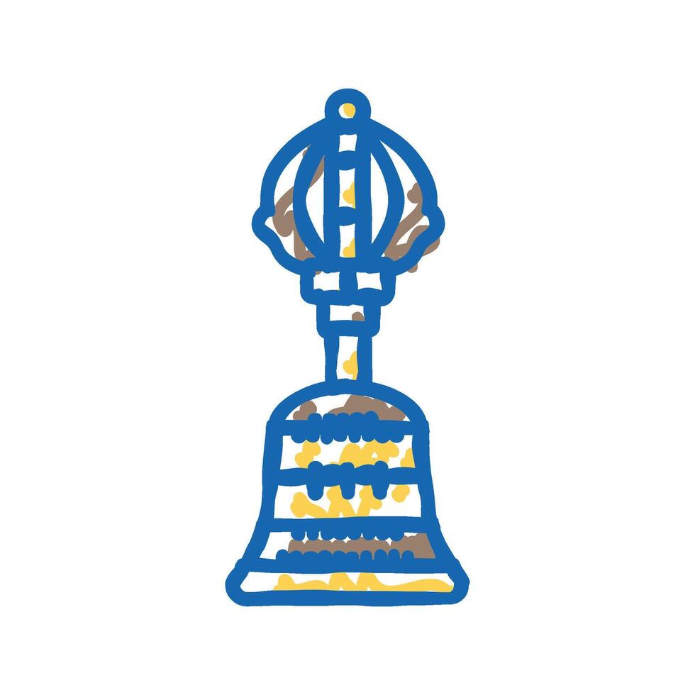 buddhist bell ghanta icon doodle illustration vector
