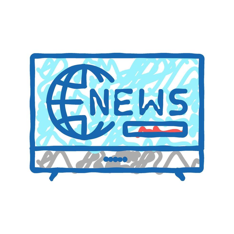 television news icon doodle illustration vector