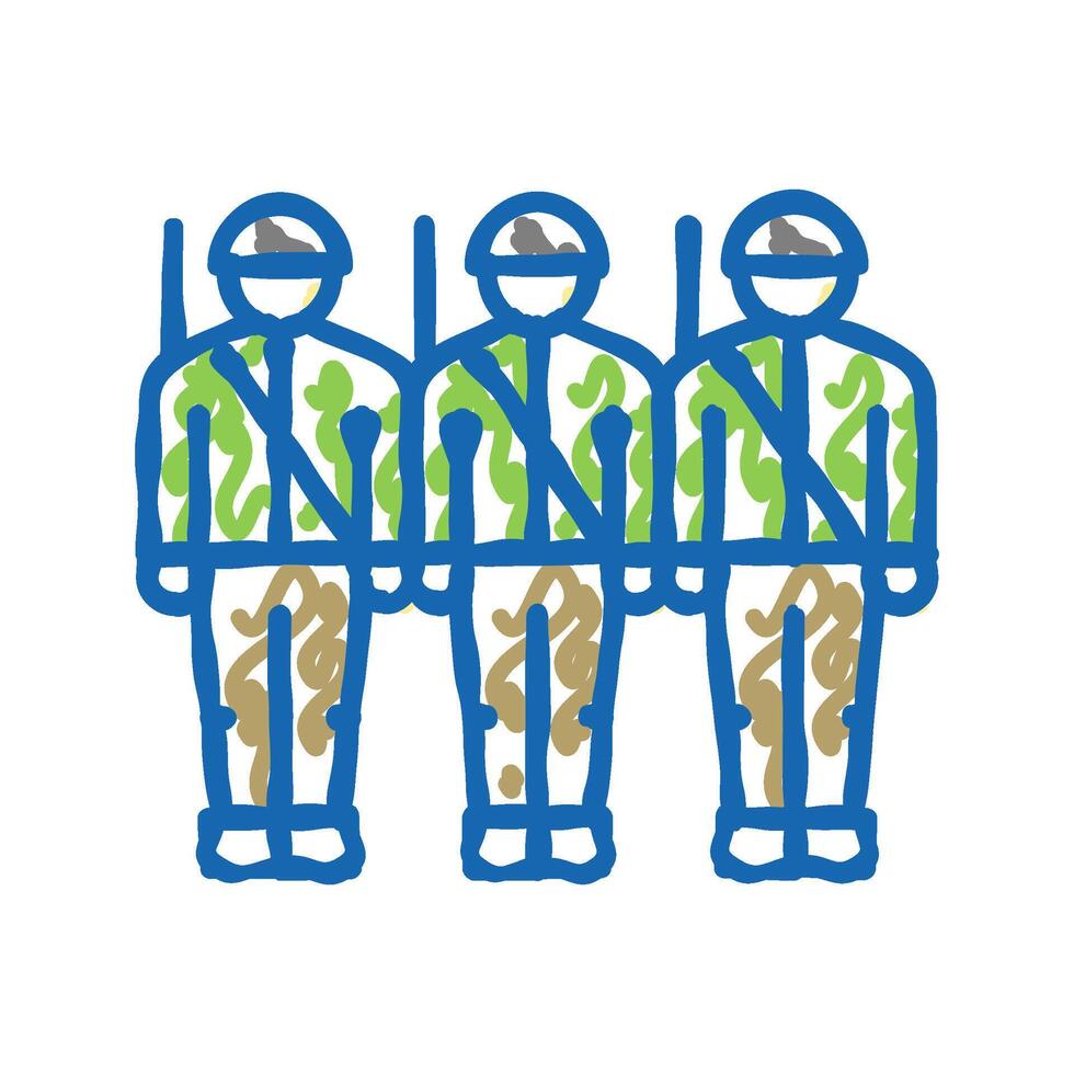 army soldiers icon doodle illustration vector