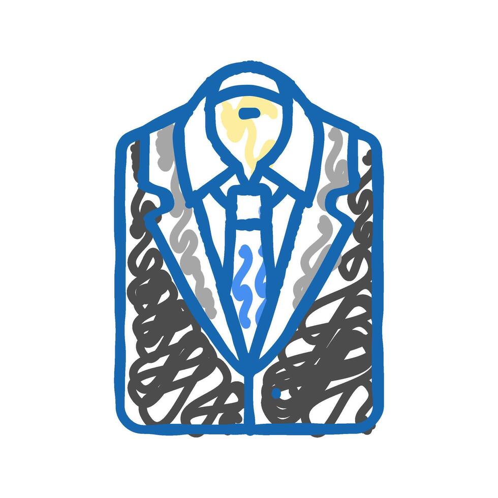 suit tie interview job icon doodle illustration vector