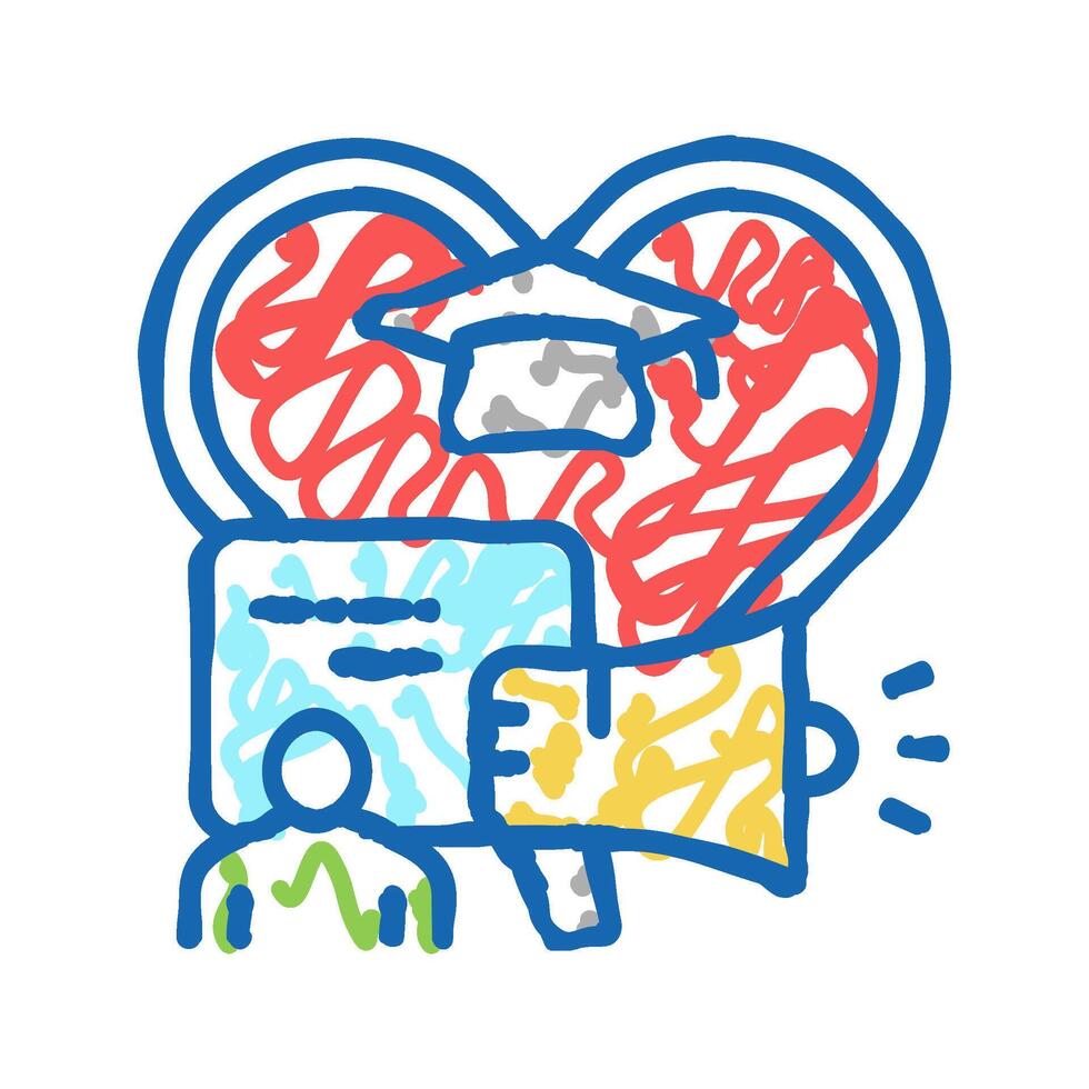 communication and learning icon doodle illustration vector