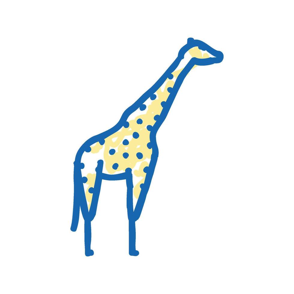 giraffe animal in zoo icon doodle illustration vector