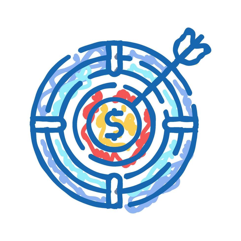 targets technical sales engineer icon doodle illustration vector
