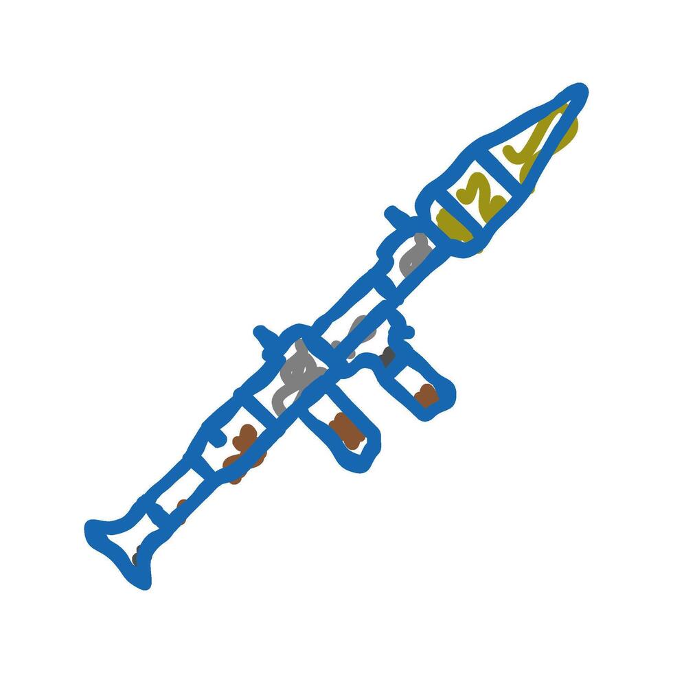 rocket launcher weapon war icon doodle illustration vector