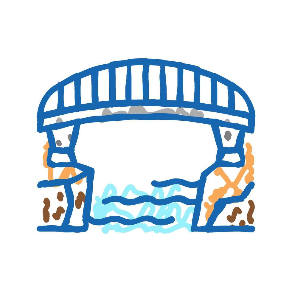 bridge concrete icon doodle illustration vector