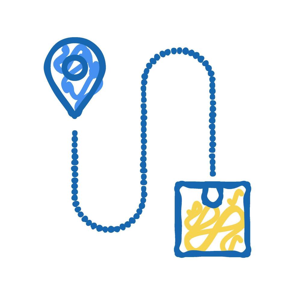 direction abd location delivery box icon doodle illustration vector