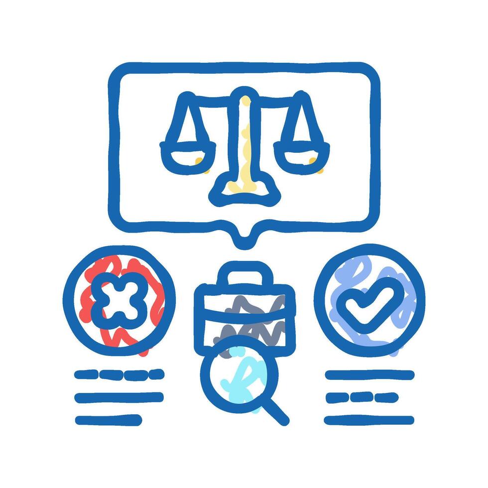 decision making business process icon doodle illustration vector