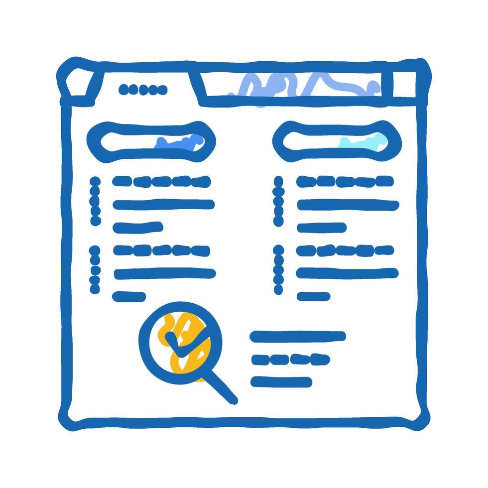 background check interview job icon doodle illustration vector