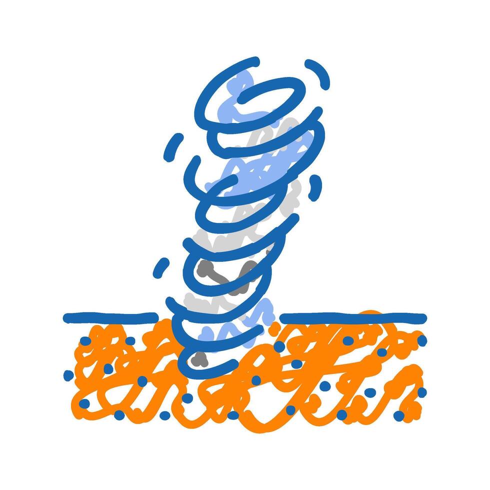 mars dust devils planet icon doodle illustration vector